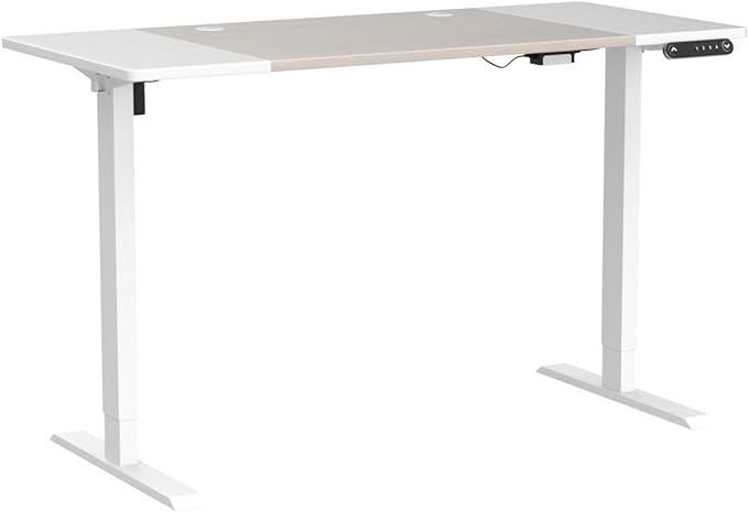 Radlove Electric Height Adjustable Standing Desk, 63x 30 Inches Stand Up Desk Workstation, Splice Board Home Office Computer Standing Table Ergonomic Desk (White+ Oak, 63x30'') - LeafyLoom