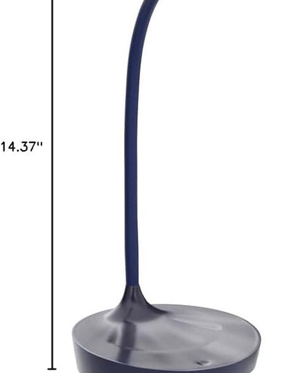 Bostitch Office KT-VLED1502-BLUE Gooseneck LED Desk Lamp with USB Charging Port, Dimmable, Navy Blue - LeafyLoom
