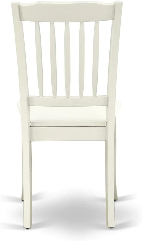 East West Furniture MZDA3-LWH-W Monza 3 Piece Room Furniture Set Contains a Rectangle Kitchen Table with Dropleaf and 2 Dining Chairs, 36x54 Inch - LeafyLoom