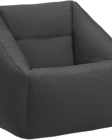 Posh Creations Structured Comfy Bean Bag Chair for Gaming, Reading, and Watching TV, Coronado Chair, Microsuede - Charcoal Gray - LeafyLoom