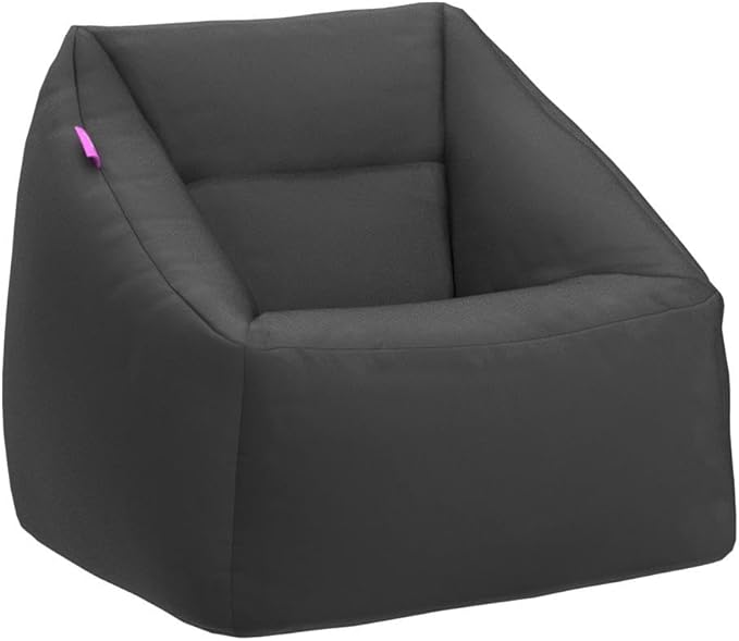 Posh Creations Structured Comfy Bean Bag Chair for Gaming, Reading, and Watching TV, Coronado Chair, Microsuede - Charcoal Gray - LeafyLoom