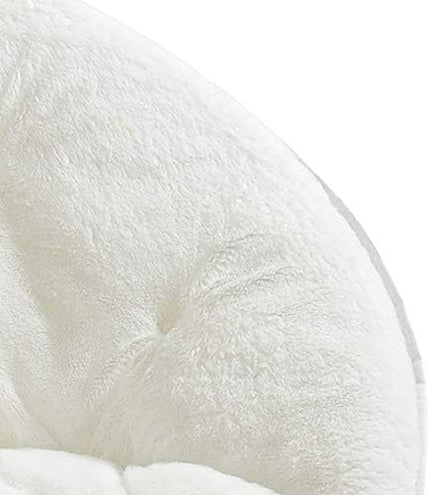 Faux Fur Saucer Chair, 22"D x 32"W x 29"H, White/Gold - LeafyLoom