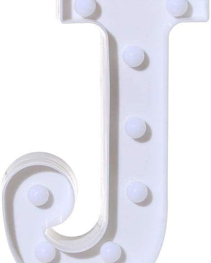 LED Marquee Letter Lights Sign 26 Alphabet Light Up Letters Sign for Night Light Wedding Birthday Party Battery Powered Christmas Lamp Home Bar Decoration (J) - LeafyLoom