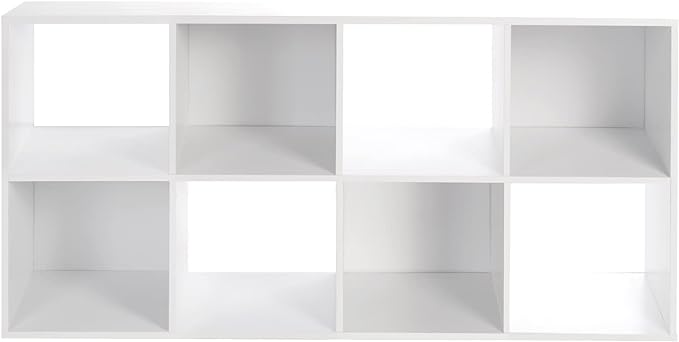 PACHIRA E-Commerce US Storage Cabinet 8-Cube, White Bookcase with Wooden Frame, Open Closet Standing Nursery Book Shelving Organizer Fits 11 Inch Storage Bin - LeafyLoom