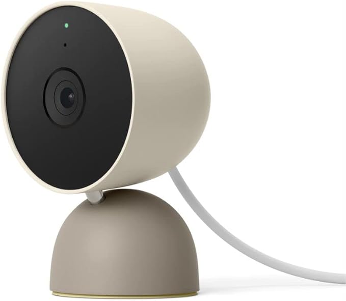 Google Nest Security Cam (Wired) - 2nd Generation - Linen, 1080p, Motion Only GoogleLLC