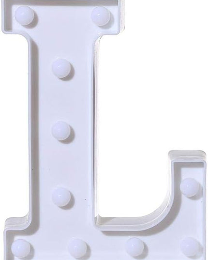 LED Marquee Letter Lights Sign L 26 Alphabet Light Up Letters Sign for Night Light Wedding Birthday Party Battery Powered Christmas Lamp Home Bar Decoration (L) - LeafyLoom