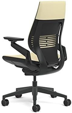 Steelcase Gesture Office Chair - Cogent: Connect Malt Fabric, Low Seat Height, Wrapped Back, Dark on Dark Frame, Lumbar Support - LeafyLoom