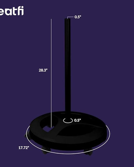 Neatfi 6-Wheel Rolling Base Floor Stand, Compatible for LED Desk Lamp and Magnifying Lamps, Versatile Stand for Work, Study, and Needlework (Black) - LeafyLoom