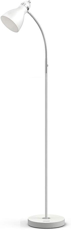LEPOWER Floor Lamp, Metal Standing Lamp with Adjustable Gooseneck, Heavy Metal Base, Reading Pole Lamp for Office, White Floor Lamps for Bedroom, Living Room - LeafyLoom