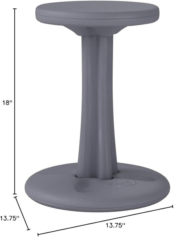 Kore Kids Pre-Teen Wobble Chair - Flexible Seating Stool for Classroom, Home & School, ADD/ADHD - Made in The USA - Age 10-11, Grade 5-6, Grey (18.7in) - LeafyLoom