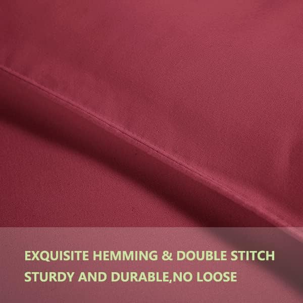 King Comforter Set 3 Pieces - Goose Down Alternative with 2 Pillow Shams - Extra Thick - Soft and Comfortable - Machine Washable (King,Burgandy) - LeafyLoom