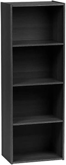 IRIS USA, Inc. Small Spaces Wood, Bookshelf Storage Shelf, Bookcase, 4-Tier, Black - LeafyLoom