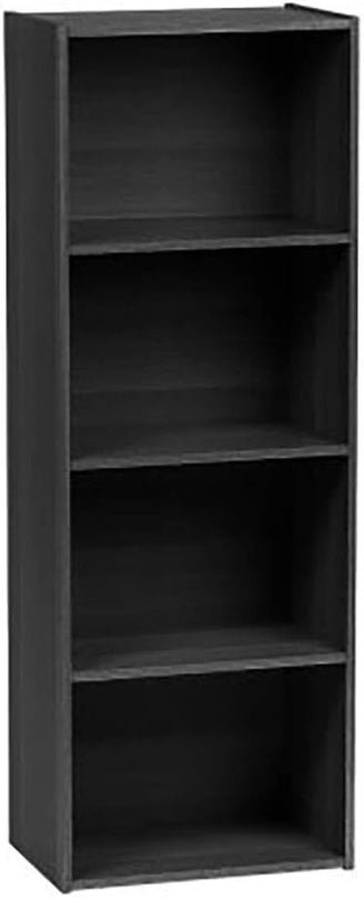 IRIS USA, Inc. Small Spaces Wood, Bookshelf Storage Shelf, Bookcase, 4-Tier, Black - LeafyLoom