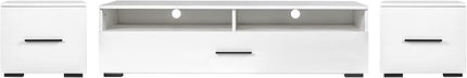 NicBex TV Stand for 90+ Inch TV LED Entertainment Center Media Storage Console Table with High Gloss TV Cabinet and 16-Color RGB LED for Living Room,Bedroom, 82.60 Inch,White - LeafyLoom