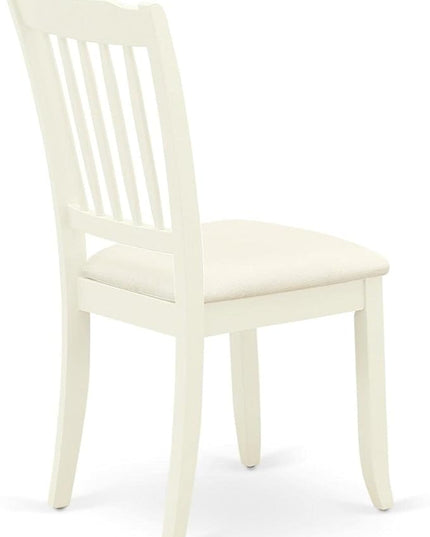 East West Furniture DAC-LWH-C Danbury Dining Room Chairs - Linen Fabric Upholstered Wooden Chairs, Set of 2, Linen White - LeafyLoom