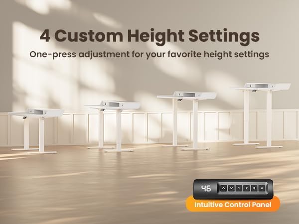 ErGear Electric Standing Desk with Drawers, 48″ x 24″ Gaming Desk with Monitor Stand, C-Clamp Mount Compatible, Home Office Height-Adjustable Desk with Storage Shelf, 4 Preset Heights, White, EGESD36W - LeafyLoom