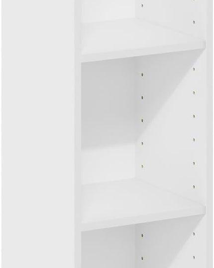 Furinno Fulda 3-Tier Space Saving Storage Shelf Bookcase, 10-Inch Width, White - LeafyLoom