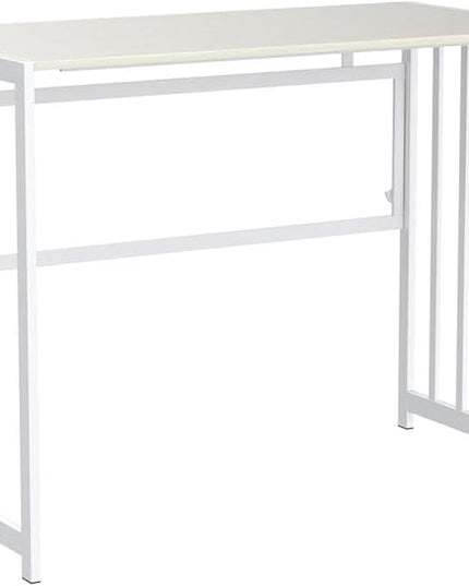 Folding Desk 40'' Computer Desk for Home Office, No Assembly Office Desk Foldable Simple Study Writing Desk Table for Small Spaces(Beige, White) - LeafyLoom