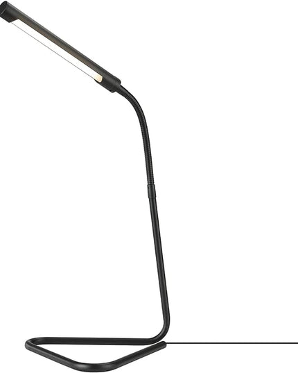 Globe Electric 56060 Arden 12" LED Integrated Desk Lamp, Adjustable Gooseneck, in-Line On Off Switch, USB Cable Included, 7 Watts, 200 Lumens,Black - LeafyLoom