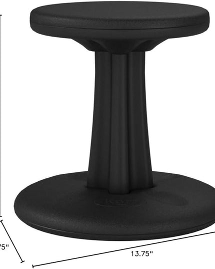 Kore Kids Wobble Chair - Flexible Seating Stool for Classroom & Elementary School, ADD/ADHD - Made in The USA - Age 6-7, Grade 1-2, Black (14in) - LeafyLoom