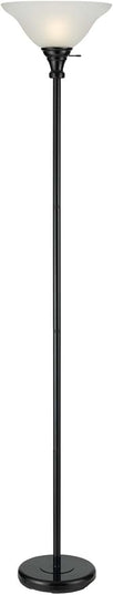 Cal Lighting BO-213-BK Floor Lamp with Smokey Glass Shades, Black Finish 13 x 13 x 70 - LeafyLoom
