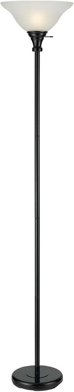 Cal Lighting BO-213-BK Floor Lamp with Smokey Glass Shades, Black Finish 13 x 13 x 70 - LeafyLoom