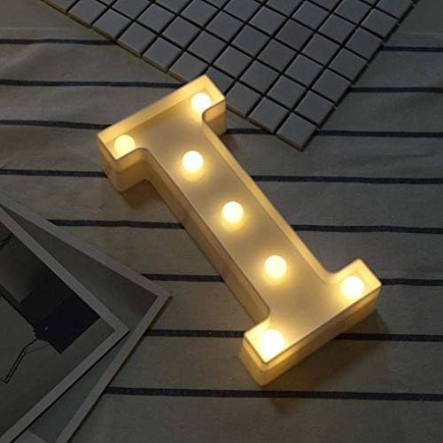LED Letter Lights Sign I Light Up Letters Sign for Night Light Wedding Birthday Party Battery Powered Christmas Lamp Home Bar Decoration (I) - LeafyLoom