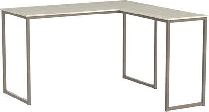 SHW 48-Inch Mission L-Shaped Home Computer Desk, Maple - LeafyLoom