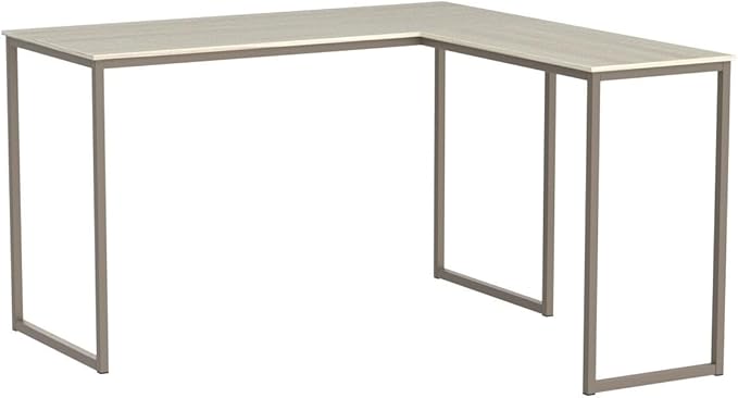 SHW 48-Inch Mission L-Shaped Home Computer Desk, Maple - LeafyLoom