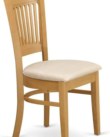 East West Furniture ANVA3-OAK-C 3 Piece Kitchen Table Set for Small Spaces Contains a Round Dining Room Table with Pedestal and 2 Linen Fabric Upholstered Chairs, 36x36 Inch, Oak - LeafyLoom