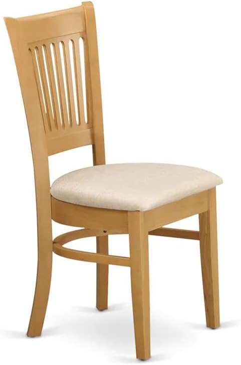 East West Furniture ANVA3-OAK-C 3 Piece Kitchen Table Set for Small Spaces Contains a Round Dining Room Table with Pedestal and 2 Linen Fabric Upholstered Chairs, 36x36 Inch, Oak - LeafyLoom