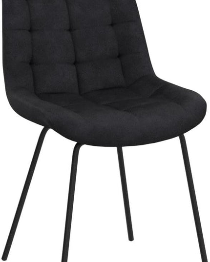 NicBex Velvet Dining Chairs, Upholstered Reception Chairs, Tufted Accent Chair with Metal Legs for Home Kitchen, Living Room, Set of 2, Black - LeafyLoom