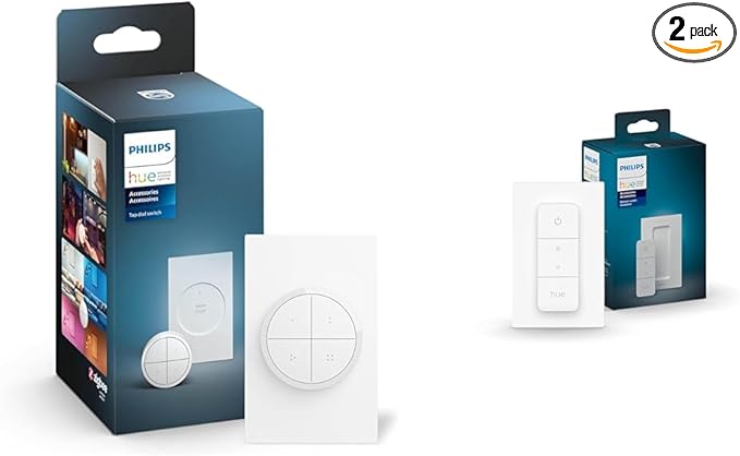 Philips Hue Wall Tap Dial Light Switch 1 Pack and Smart Dimmer Switch 1 Pack - Requires Hue Bridge - Control Hue Lights PhilipsHue