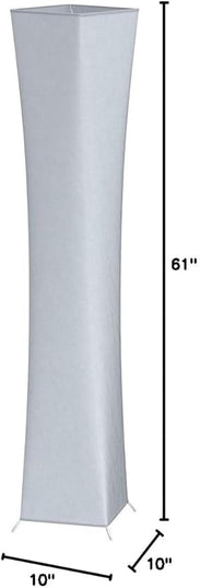 chiphy Floor Lamp, Dimmable 61" Tall Standing Lamp, 3 Levels Adjustable Brightness 12Wx2 LED Bulbs, Column Floor Light w/White Fabric Shade, Home Decor for Living Room, Bedroom, Kids Room - LeafyLoom