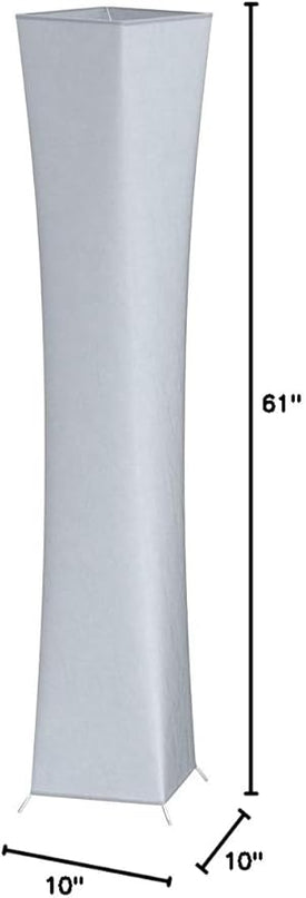 chiphy Floor Lamp, Dimmable 61" Tall Standing Lamp, 3 Levels Adjustable Brightness 12Wx2 LED Bulbs, Column Floor Light w/White Fabric Shade, Home Decor for Living Room, Bedroom, Kids Room - LeafyLoom