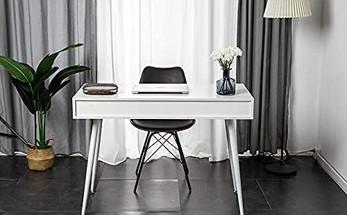 soges Mid Century Desk with Drawers, 3-Drawer Writing Study Desk, 43.3 inches Home Office Computer Desk for Small Space, Multifunctional Vanity Table Desk, White - LeafyLoom