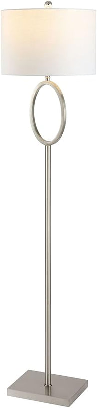 JONATHAN Y JYL1089C April 61" Metal Modern Contemporary LED Floor Lamp, Modern, Contemporary, Glam, Traditional, Office, Living Room, Family Room, Dining Room, Bedroom, Hallway, Foyer, Nickel - LeafyLoom