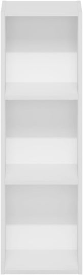 Furinno Fulda 3-Tier Space Saving Storage Shelf Bookcase, 10-Inch Width, White - LeafyLoom