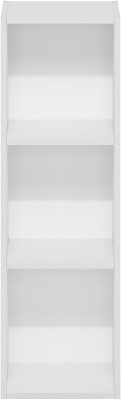 Furinno Fulda 3-Tier Space Saving Storage Shelf Bookcase, 10-Inch Width, White - LeafyLoom