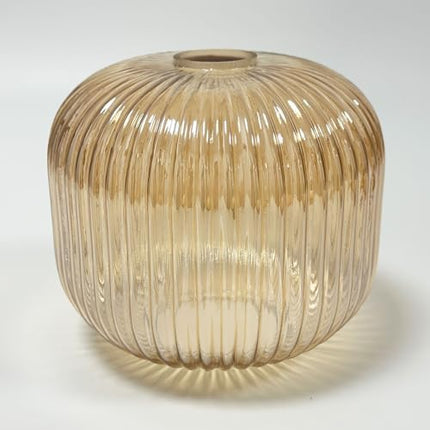 Plug in Table Lamp with Amber Glass Shade Mid Century Modern Lamps for Nightstand Modern Style Bedside Nightstand Lamp Reading Desk Light for Study Room Bedroom Living Room Office (Amber) - LeafyLoom