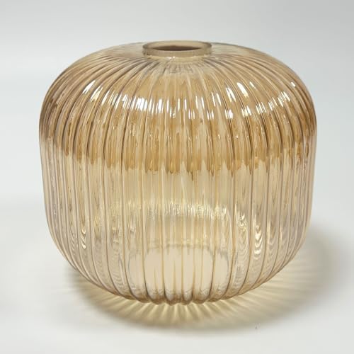 Plug in Table Lamp with Amber Glass Shade Mid Century Modern Lamps for Nightstand Modern Style Bedside Nightstand Lamp Reading Desk Light for Study Room Bedroom Living Room Office (Amber) - LeafyLoom