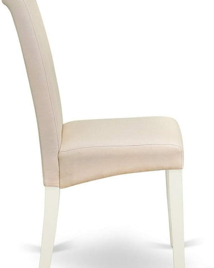 East West Furniture NDBA5-LWH-01 Norden 5 Piece Kitchen Set for 4 Includes a Rectangle Table with Dropleaf and 4 Cream Fabric Parson Dining Chairs, 30x48 Inch, Linen White - LeafyLoom