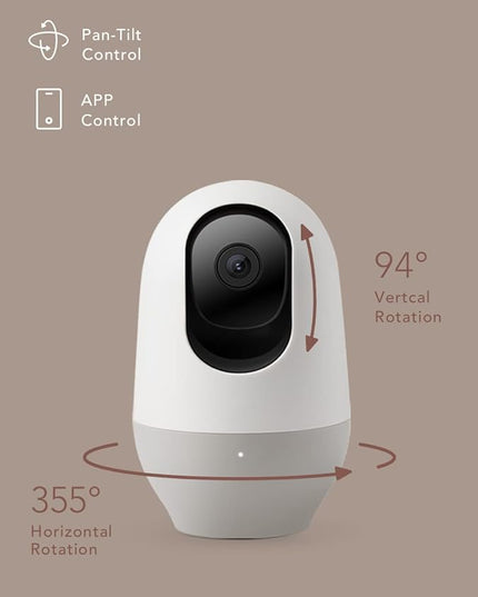 nooie Baby Monitor with Camera 2 Pack,WiFi Baby Monitor Camera,360-degree1080P,Smart Baby Camera with Motion Tracking,Night Vision,Two Way Audio&Sound Detection,Works with Alexa,SD Card and Cloud nooie