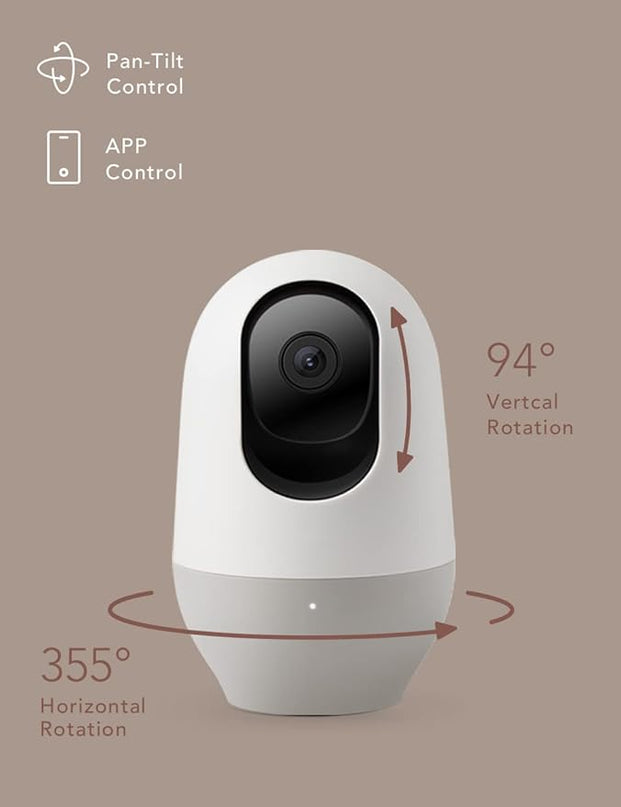 nooie Baby Monitor with Camera 2 Pack,WiFi Baby Monitor Camera,360-degree1080P,Smart Baby Camera with Motion Tracking,Night Vision,Two Way Audio&Sound Detection,Works with Alexa,SD Card and Cloud nooie