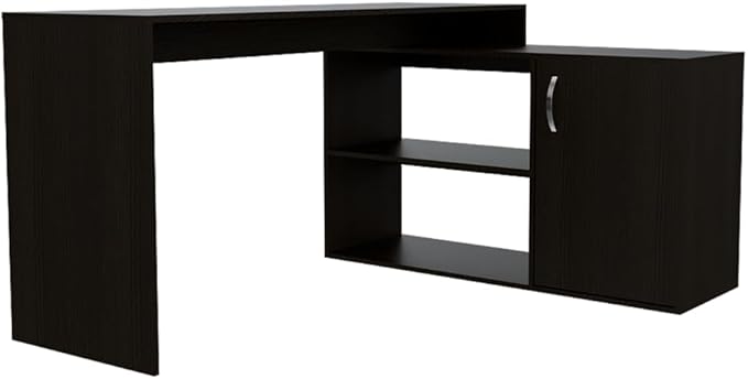 NicBex Kimberly-DW-00001-LWJ Home Office Desks, 59.6"x45.9"x30.1", Black - LeafyLoom