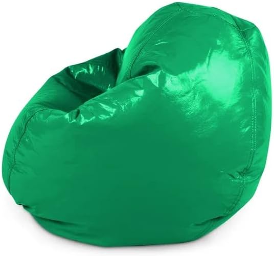 Wet Look Vinyl Bean Bags, Jr Child, Green - LeafyLoom