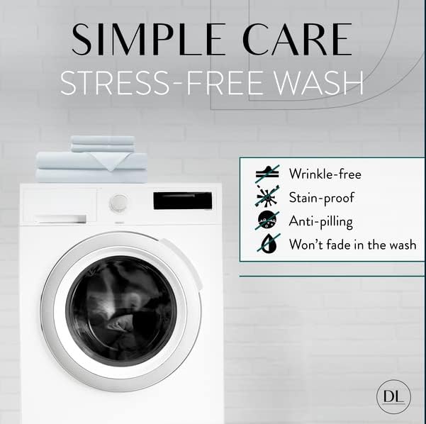 Danjor Linens King Size Sheets Set - 6 Piece Set Including 4 Pillowcases - Deep Pockets - Breathable, Soft Bed Sheets - Wrinkle Free - Machine Washable - Ice Blue King Bed Sheets - 6 pc - LeafyLoom