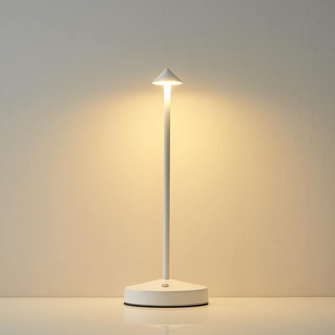 Cordless Table Lamps,Rechargeable Led Touch Bar Lamp, Portable Battery Desk Lamp,2 Level Brightness Dimmable Night Light,Minimalist Design, for Living Room/Restaurant/Couple Dinner/(White) - LeafyLoom
