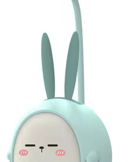 Mini Bunny Night Light, Portable LED Table Light, Cute Rabbit Foldable USB Rechargeable Reading Light Bedroom Children's Bedside Study (Blue Rabbit) - LeafyLoom