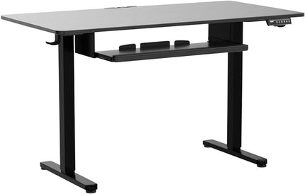 ErGear Electric Standing Desk with Keyboard Tray, 55x28 Inches Adjustable Height Sit Stand Up Desk, Home Office Desk Computer Workstation, Black - LeafyLoom